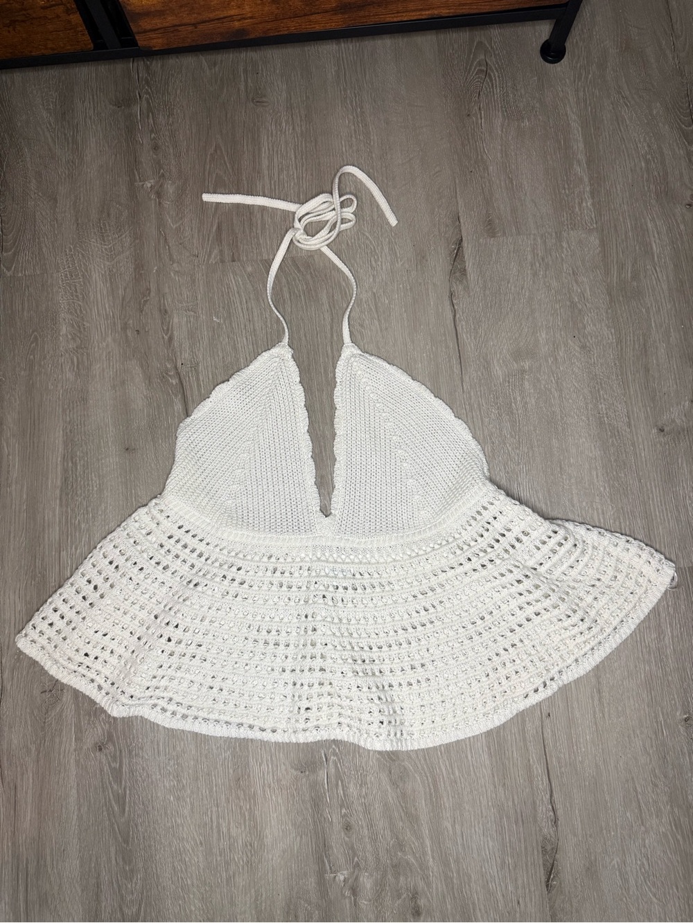 wild fable White Crochet Halter Cover-Up Top